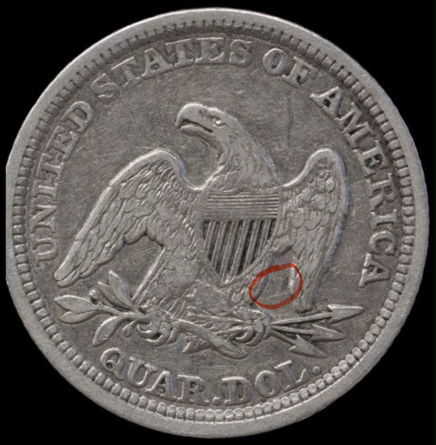 1857-Seated-Liberty-Quarter-Die-Gouge?